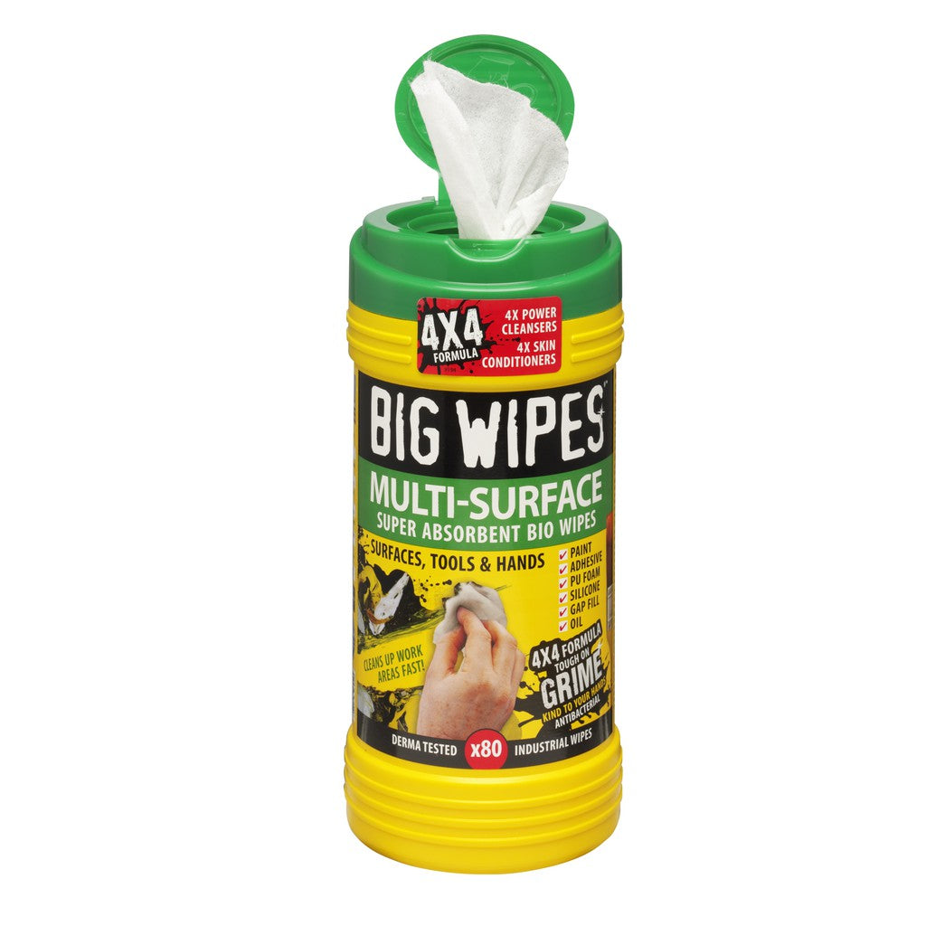 Big Wipes MULTI-SURFACE Wet Multi-Purpose Wipes, Dispenser Box of 80