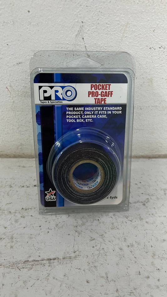 Protape Pocket Gaff Tape 1"  6m Length Black Matte.