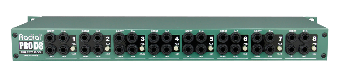 Radial Engineering ProD8 - 8 Ch Rackmountable Passive DI Box