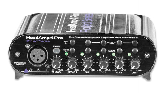 ART HeadAMP 4 Pro - Five Channel Headphone Amplifier With Talkback